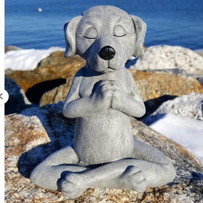 Zen Dog Meditation Statue