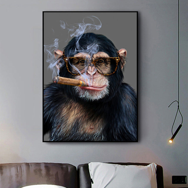 Smoking Gorilla Wall Art